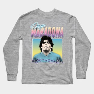 Diego Maradona / 90s Style Fanart Design Long Sleeve T-Shirt
